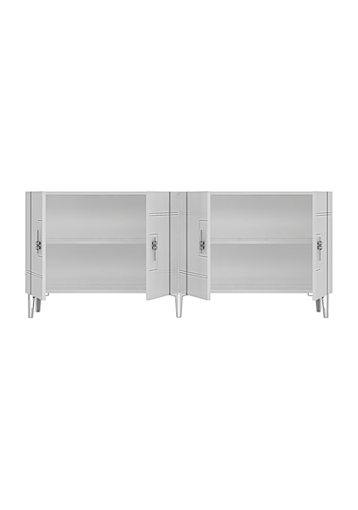 Ka1842bs Made Konsol Ve Tv Sehpası Beyaz-sılver 180cm Beyaz - Gümüş