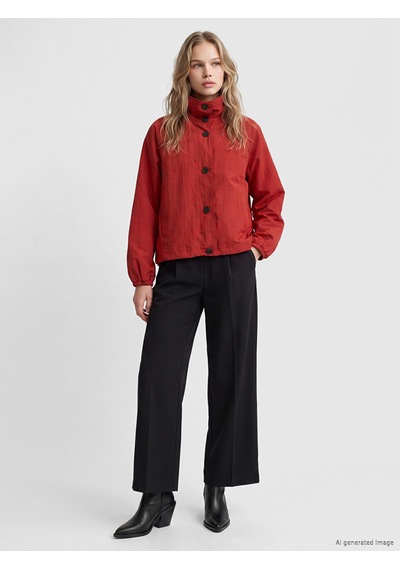 Lcw Vision Kırmızı Dik Yaka Oversize Kadın Mont Diğer
