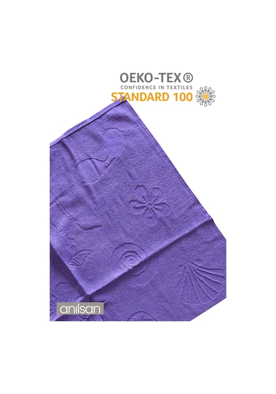 Plaj Havlusu %100 Pamuk 75x150 Desenli Mor Mor