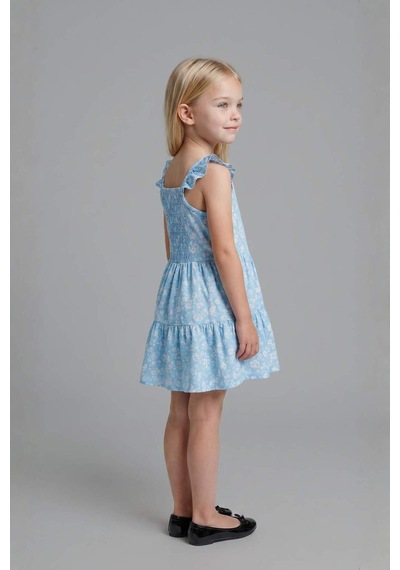 Defacto Askılı Poplin Elbise Kız Bebek H8453a526hsbe400 Mavi-be400