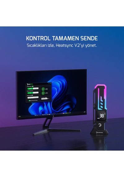 Gamepower Heatsync V2 Argb Dikey Ekran Kartı Tutucu Siyah