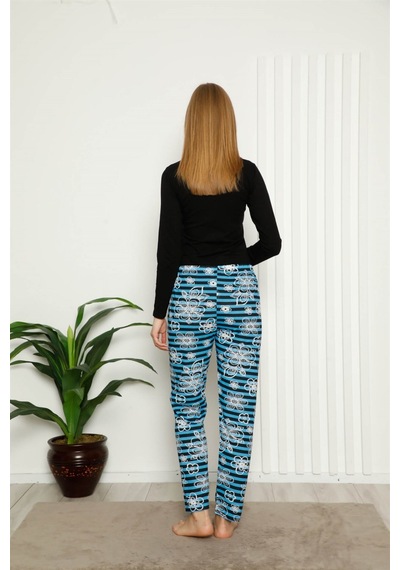 Akbeniz Kadın Pamuklu Alt Pijama 27389 - S Mavi