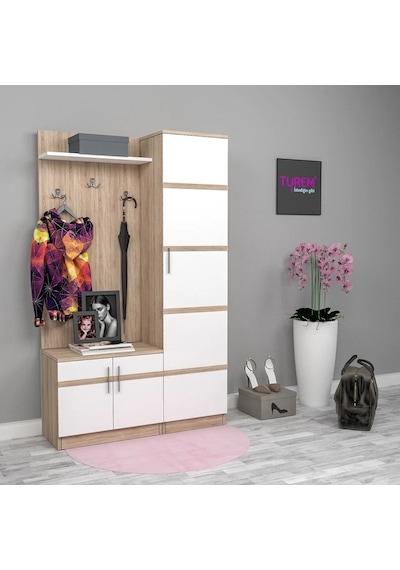 Asos Ceviz Ve Beyaz Portmanto Mdf Asos Ceviz Ve Beyaz Portmanto Mdf