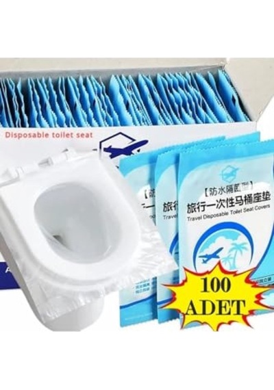 Altlığı 100 Adet Şeffaf Tek Kullanımlık Tuvalet Kapağı Örtüsü Bireysel Paketlenmiş Taşınabilir Tuvalets Ö Diğer
