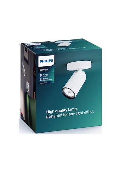 Philips myLiving Pongee Tavan/Duvar Beyaz Spot Lamba GU10 Duy (Ampul birlikte verilmez)