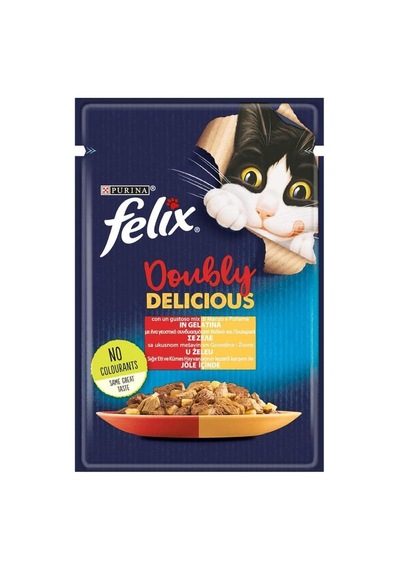 Çifte Lezzet Sığır & Tavuklu Kedi Yaş Mama 26 X 85 Gr