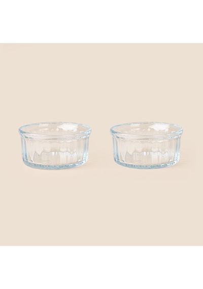 Glass 2'li Cam Fırın Kabı - Şeffaf - 10 Cm Çok Renkli