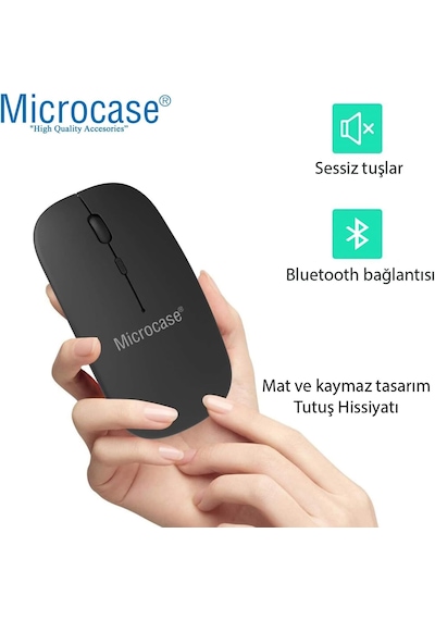 Microcase Apple Uyumlu iPad  Pro 13 2025 Tablet İçin Bluetooth Klavye + Mouse + Tablet Standı - Al4514 Beyaz Lazer