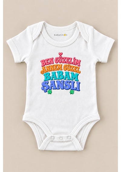 Babylimon Ben Güzelim Annem Güzel Babam Şanslı Beyaz Kısa Kollu Çıtçıtlı Bebek Zıbını Beyaz - 930083831 Beyaz Babylimon Ben Güzelim Annem Güzel Babam Şanslı Beyaz Kısa Kollu Çıtçıtlı Bebek Zıbını Beyaz - 930083831 Beyaz