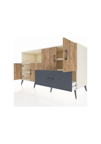 Kronos Konsol 4 Raflı Tek Çekmeceli 4 Kapaklı 176x59x99 Aytaşı-ça Aytaşı-çam/antrasit Kronos Konsol 4 Raflı Tek Çekmeceli 4 Kapaklı 176x59x99 Aytaşı-ça Aytaşı-çam/antrasit