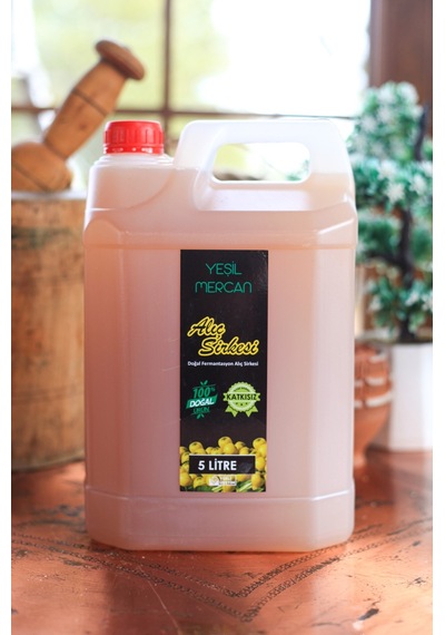 Yeşil Mercan Alıç Sirkesi Katkısız %100 Doğal Fermente 5 L