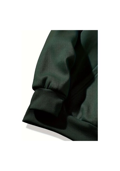 Herkesemoda Tatlı Kurdele Baskı Detaylı Kapüşonlu Sweatshırt Yeşil
