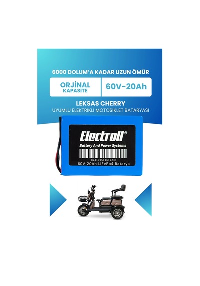 Leksas Cherry Batarya Standart Kapasite Lifepo4 60v 20ah Elektrikli Motosiklet Bataryası