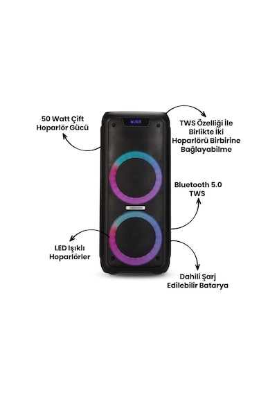 Goldmaster Enjoy 230 Radyolu Işıklı Şarjlı Bluetooth  Hoparlör
