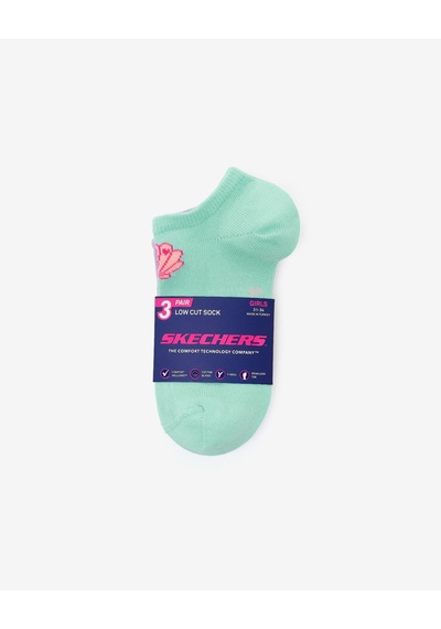 Skechers 2'li Paket Funny Feet Bilekli Çorap Büyük Kız Çocuk Mavi-lila-gri Sk2520123-3474