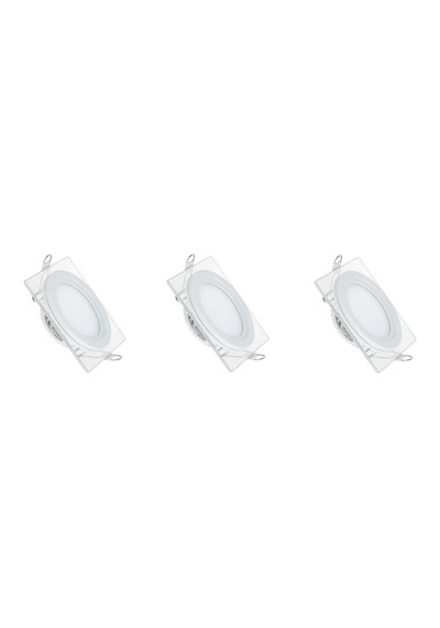 Forlife 5 W Camlı Led Panel Kare Beyaz Gövde Beyaz Işık Fl-2123 3 Adet Beyaz Işık