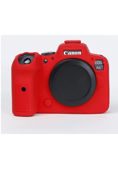 Mettzchrom Canon Eos R6 Mark Iıı Uyumlu Silikon Koruyucu Kılıf Kırmızı