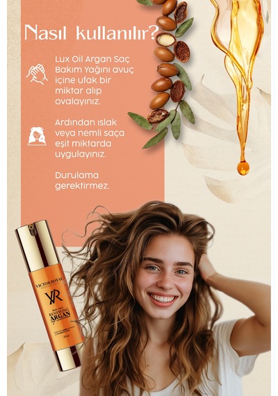 Victor Royal Yıpranmış Ve Kuru Saçlar Için Lux Oil Argan Yağı 50 Ml