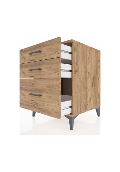 Kronos Komodin 3 Çekmeceli 60x59x80 Çam-çam Atlas Çam