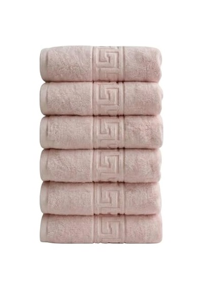 6'lı El Ve Yüz Havlusu Seti 50x90 Cm -%100 Pamuk, Yüksek Emici, Grek Desenli - Ev, Otel, Spa Ve Banyo İçin Lüks Havlu Seti Günlük Kullanıma Uygun Sku: Zeusb0fpczrc7b 4 Renk
