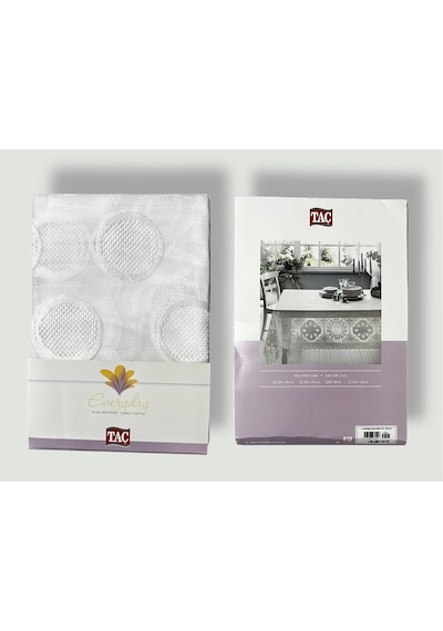 Taç Desenli Jakar Kare Masa Örtüsü 150x 150 Ölçü