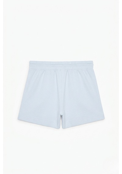 Soft&Basic Kadın Rahat Kalıp Cepli Beli Lastikli Kısa Paça Mavi Şort