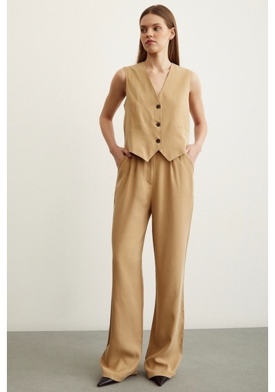 Never More Geniş Paça Pantolon Camel