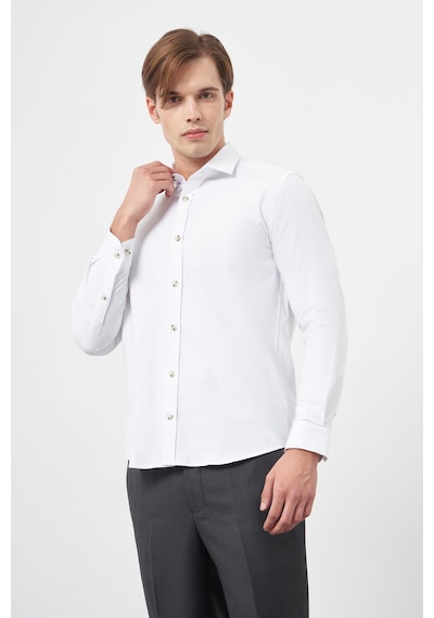 İmza Beyaz Uzun Kol Düz Bez Ayağı Yarım İtalyan Yaka Cepsiz Pamuklu Classic Slim Fit Gömlek 1004245211 Beyaz İmza Beyaz Uzun Kol Düz Bez Ayağı Yarım İtalyan Yaka Cepsiz Pamuklu Classic Slim Fit Gömlek 1004245211 Beyaz