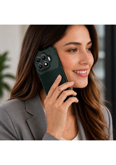 Xiaomi Mi 17t Uyumlu Kılıf Karbon Tasarım Kamera Korumalı Silikon Telefon Kılıfı Kapak Koyu Yeşil