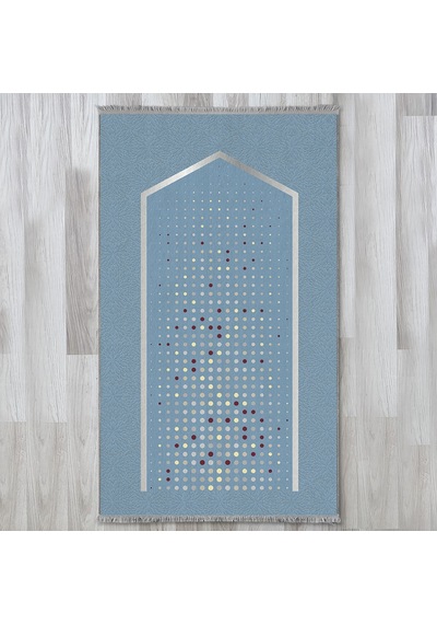 Evaşk Namazlık Dokuma Halı Kaymaz Muslumana Seccade 66x113 MAVİ EVAŞK601D66