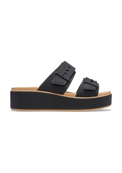 Crocs Brooklyn Buckle Matte Wrap Low Wedge Kadın Terlik 212408-0rı Black/cashew Siyah