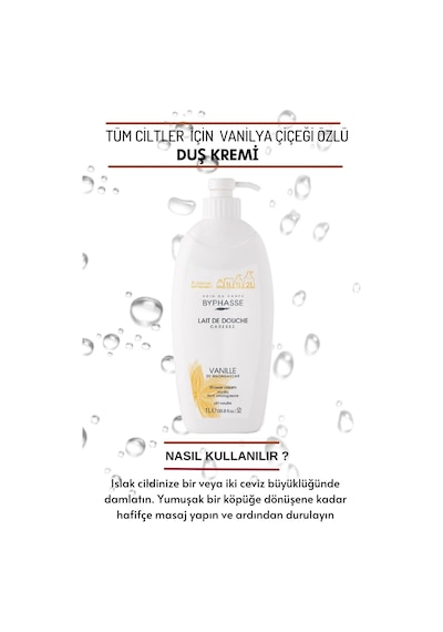 Byphasse Caresse Vanilya Çiçeği Özlü Duş Kremi 1 L