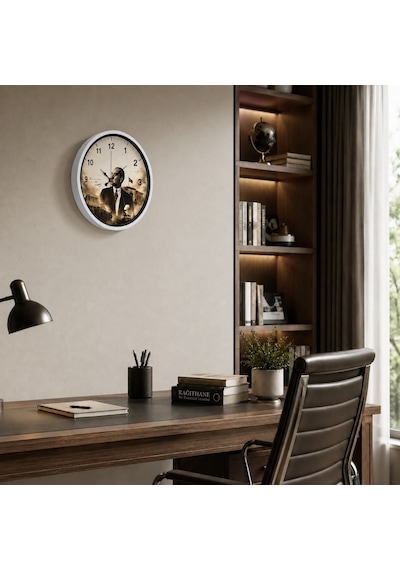 Büro Ev Ofis Dekoru İçin 36cm Beyaz Ulu Önder Majestic Duvar Saati Diğer