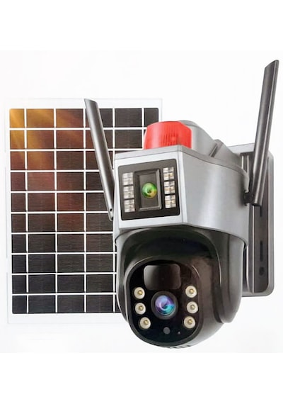 Apronx Apx-wp266 6mp 3.6mm Solar Çift Kamera 12 Led Wifi Ptz
