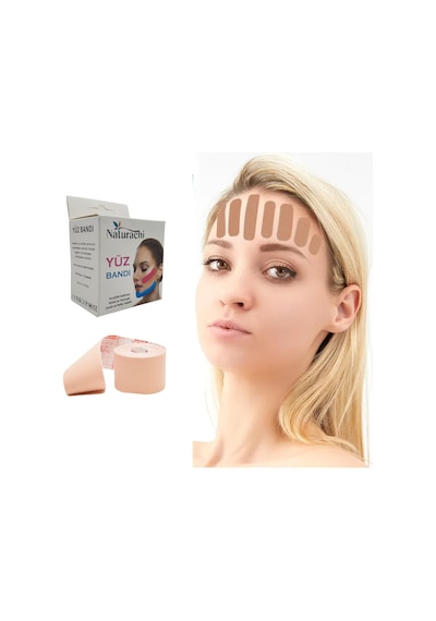 Beauty Tape Yüz Yogası İçin Face Tape Yüz Germe Bandı Bej Renk