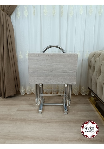 Çanta Zigon Sehpa,4'lü Sehpa, Zigon Sehpası, Mdf Mebran - Cordoba