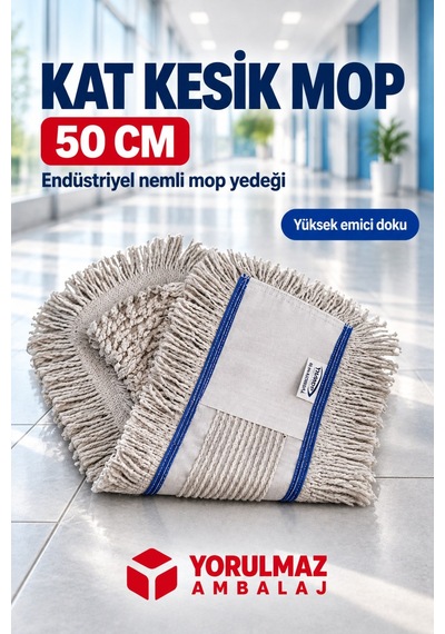 50 Cm Kat Kesik Mop Endüstriyel Nemli Mop Yedeği Yüksek Emici Zemin Temizlik Bezi