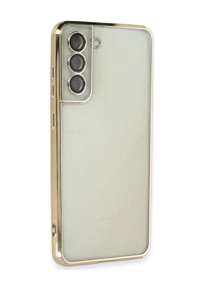 Tedar Samsung Galaxy Uyumlu S21 Fe Kılıf Razer Lensli Silikon - Gold Najmaddin standart