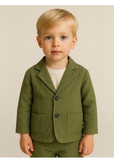 Nanica Kids Erkek Çocuk Müslin Ceket-16010 Haki