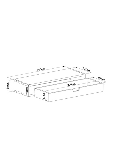 Desna Tek Katlı Tek Çekmeceli Dolap - Kiraz 34 Cm Uzunluk X 12.1 Cm Derinlik X 5.8 Cm Woodsaka Doğal Ahşap