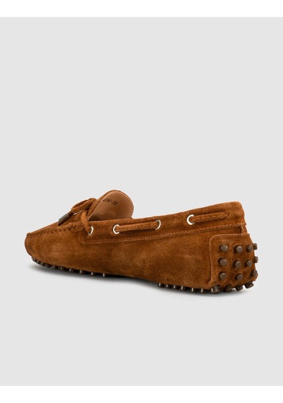 Taba Hakiki Deri Bağcıklı Günlük Loafer Mokasen Kadın Ayakkabı