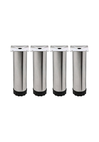 Badem10 Ayarlanabilir Mobilya Kanepe Baza Koltuk Metal Destek Yükseltici Ayağı 12 Cm Krom Ayakları 4 Adet 6395751
