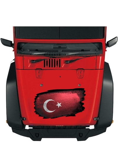 Türk Bayrağı Sticker - Türk - Bayrak - Ay Yıldız Sticker - Araba Oto Motosiklet Karavan Cam Kask Sticker - 01969 10X6 Cm