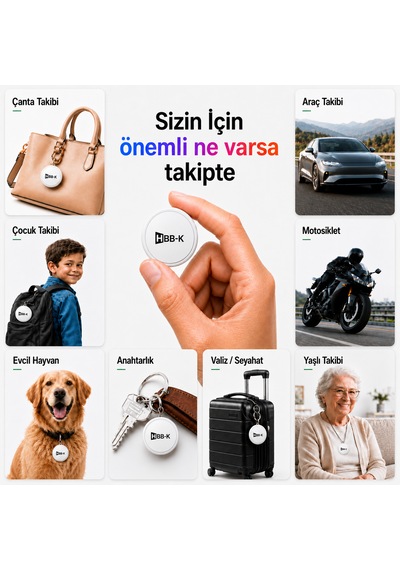 Hapro Tag Apple Uyumlu iOS & Android Airtag Akıllı Gps Siyah Tekli Paket