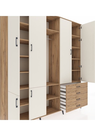Hyperion Dolap 14 Raflı 4 Çekmeceli Tek Askılı 220x44x243 Çam-aytaşı/çam Aytası/atlas Çam Hyperion Dolap 14 Raflı 4 Çekmeceli Tek Askılı 220x44x243 Çam-aytaşı/çam Aytası/atlas Çam