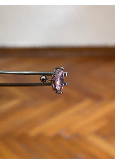 316 L Cerrahi Çelik Dudak Piercing Kıkırdak Helix Tragus Conch Zirkon Taşlı Figürlü Piercing Açık Mavi