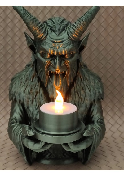 Krampus Tasarımlı Dekoratif Led Mumluk - Özel Tasarım Figür Hediyelik