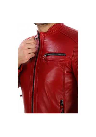 New Zaya Leather Erkek Biker Deri Ceket -