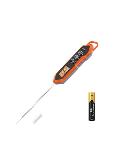 Thermopro Tp15h Ipx6 Su Geçirmez, Işıklı Ekranlı Ve Kalibrasyonlu Uzun Problu Dijital Et Ve Gıda Termometresi Ahşap