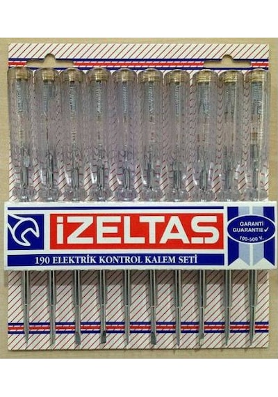 İzeltaş 10 Adet 190 MM Düz Uçlu Elektrik Kontrol Kalemi
